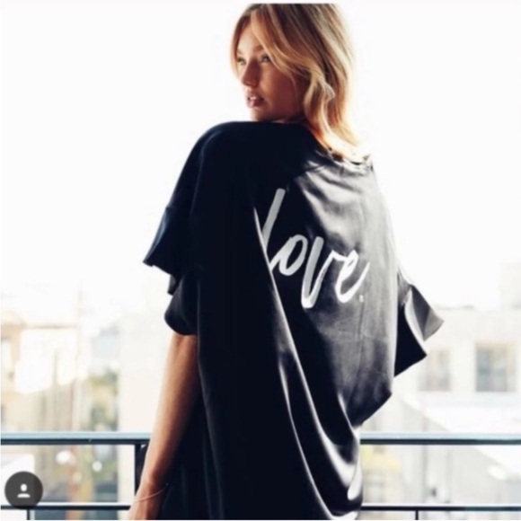 Victoria's Secret Other - Victoria's Secret Black Oversized Tie Front LOVE Robe OSFM